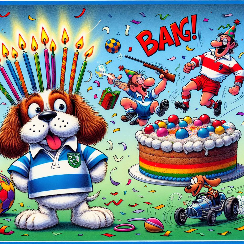 2) Birthday AI Generated Card - Tottenham Hotspurs , Gloucester rugby, Shooting, Formula 1 racing, Music, and Spaniels (f7646)