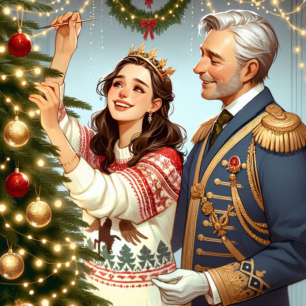 1) Christmas AI Generated Card - Princess anne, and Husband (495ff)