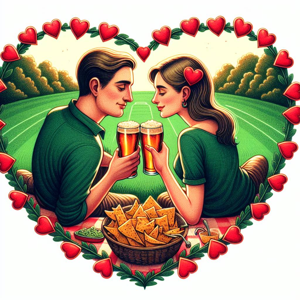 1) Valentines-day AI Generated Card - Millwall Football Club, Beer, and Nachos (2160e)