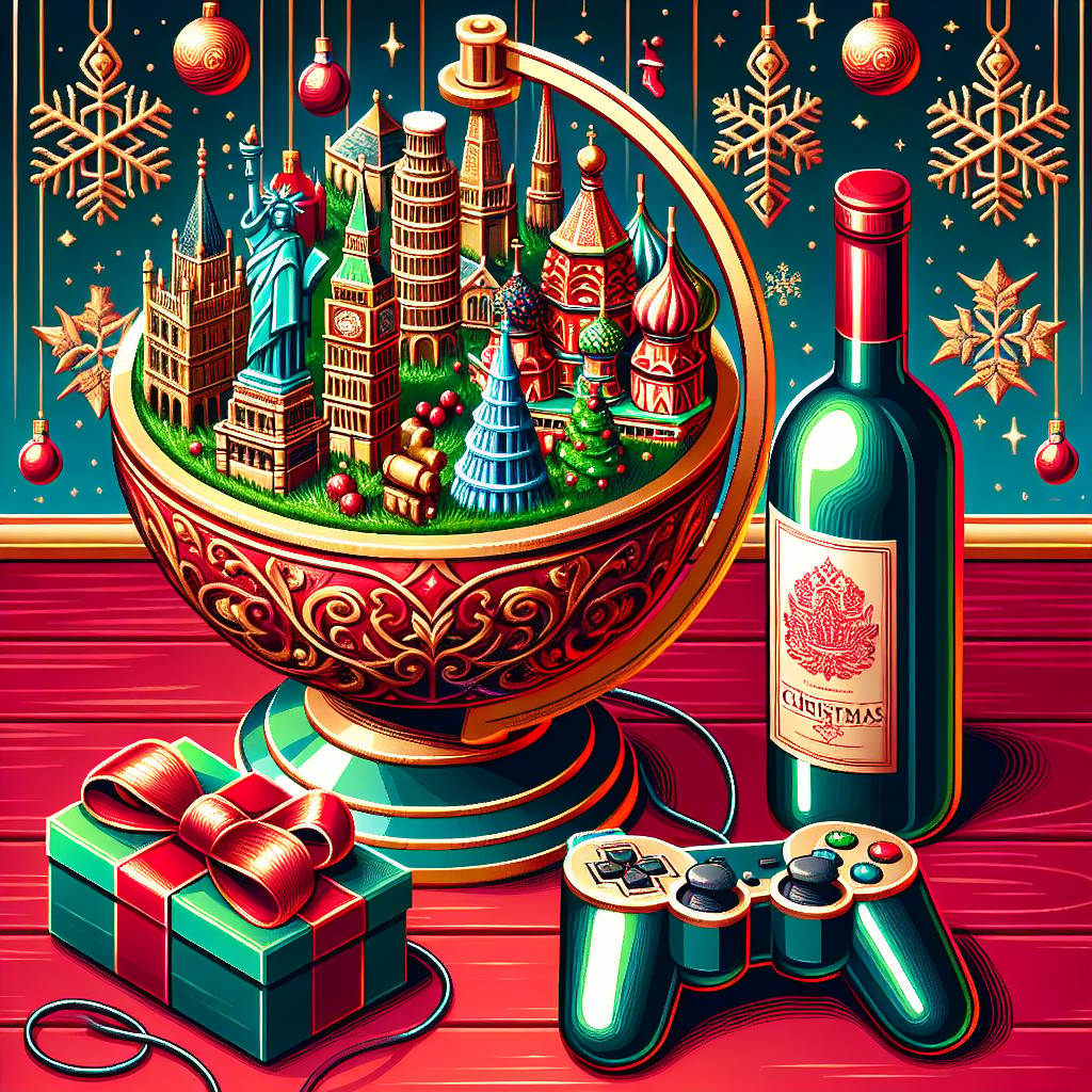 2) Christmas AI Generated Card - Alcohol, Travelling, and Gaming