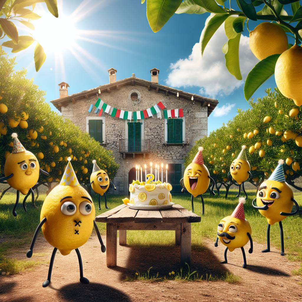 2) Birthday AI Generated Card - Italy, lemons (7b126)