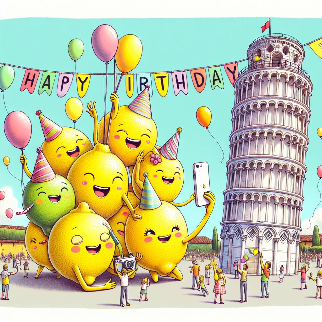 1) Birthday AI Generated Card - Italy, lemons (f11ae)