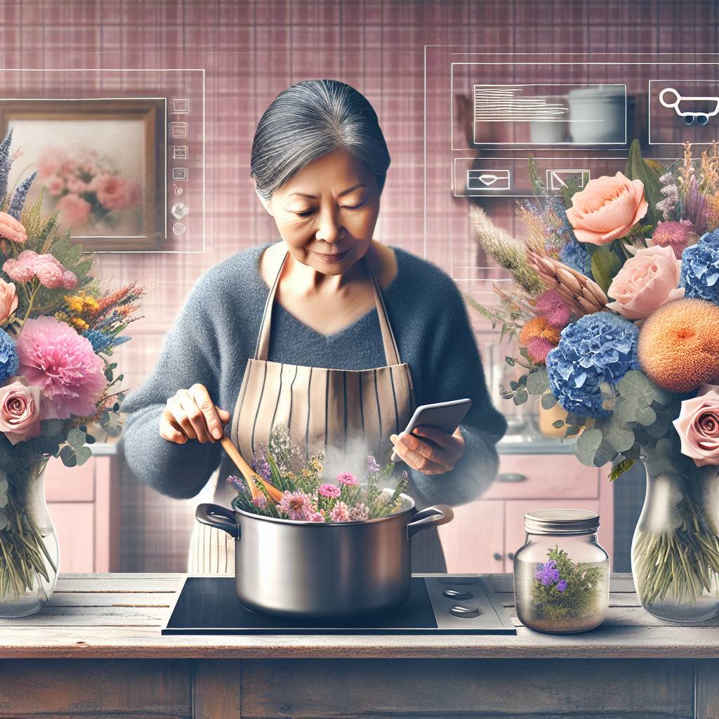 2) Mothers-day AI Generated Card - Flowers, Cooking, and Technology (97996)