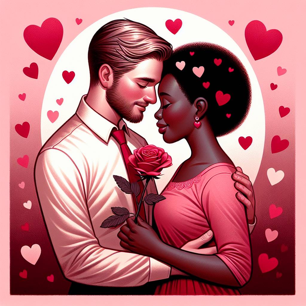 1) Valentines-day AI Generated Card - White man and black woman  (18bab)