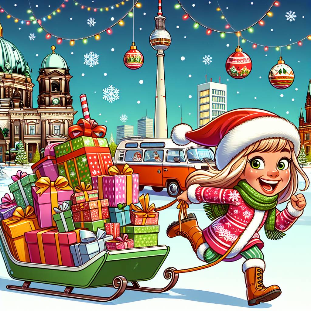 3) Christmas AI Generated Card - Their golden retriever, Molly, Berlin, and Their camper van (6704e)})