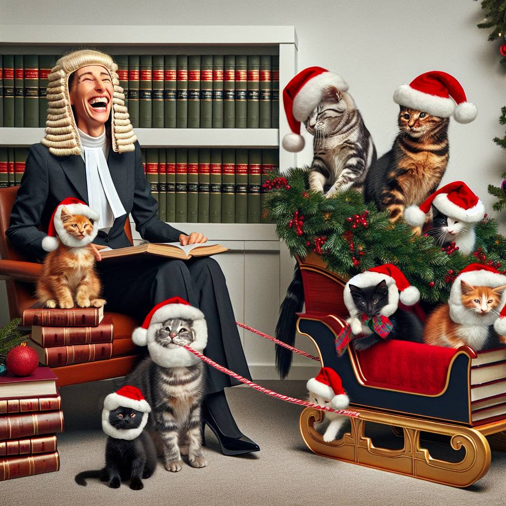 2) Christmas AI Generated Card - cats, kittens, horses, books, lawyer (91aa1)