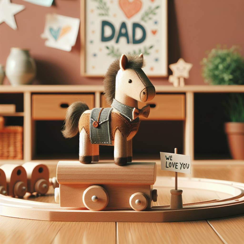 2) Fathers-day AI Generated Card - Horse, and Train (2d25f)