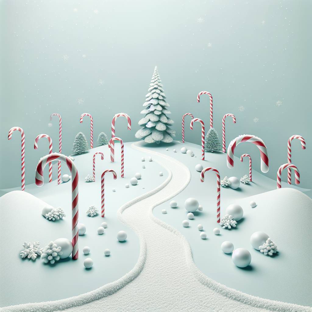 1) Christmas AI Generated Card - Winter wonderland, Minimalistic, and Candy (7fc6c)