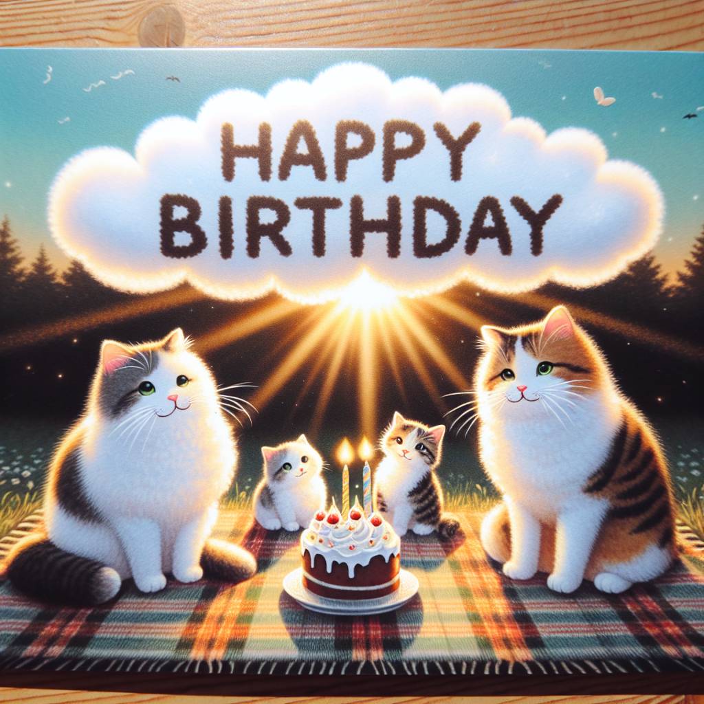 4) Birthday AI Generated Card - Japanese Bobtail Birthday Cards (c1037)