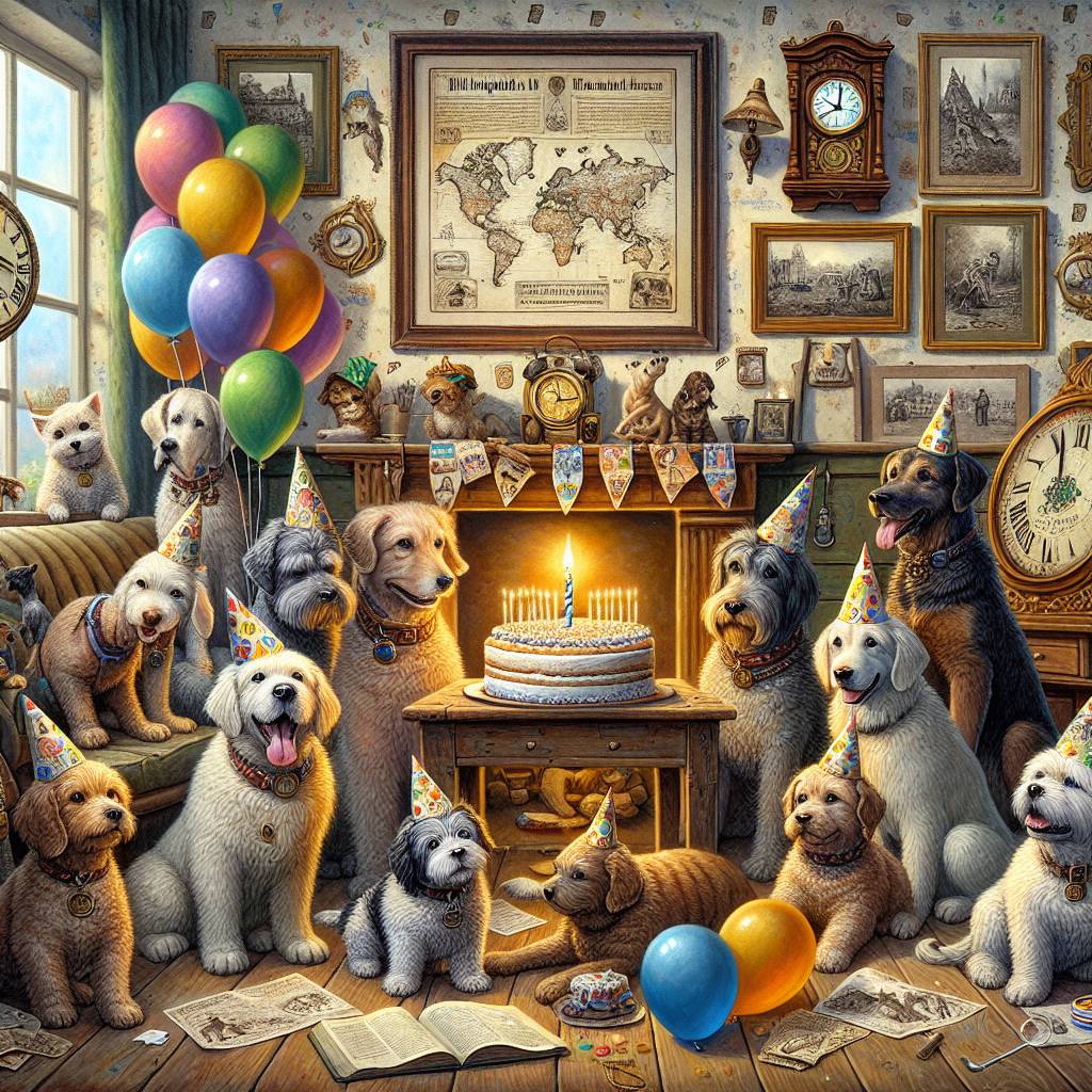 1) Birthday AI Generated Card - History , and Dogs  (09414)