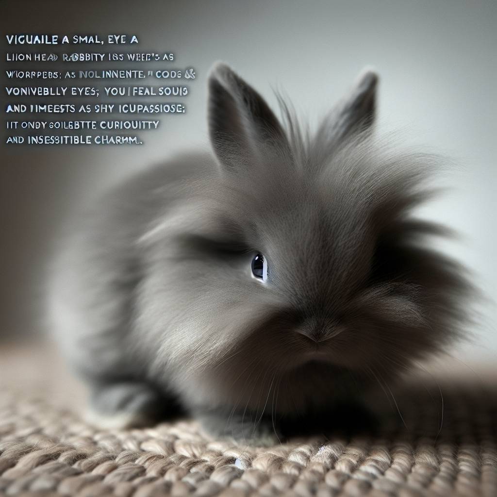 1) Sympathy AI Generated Card - Grey lionhead rabbit  (557fe)