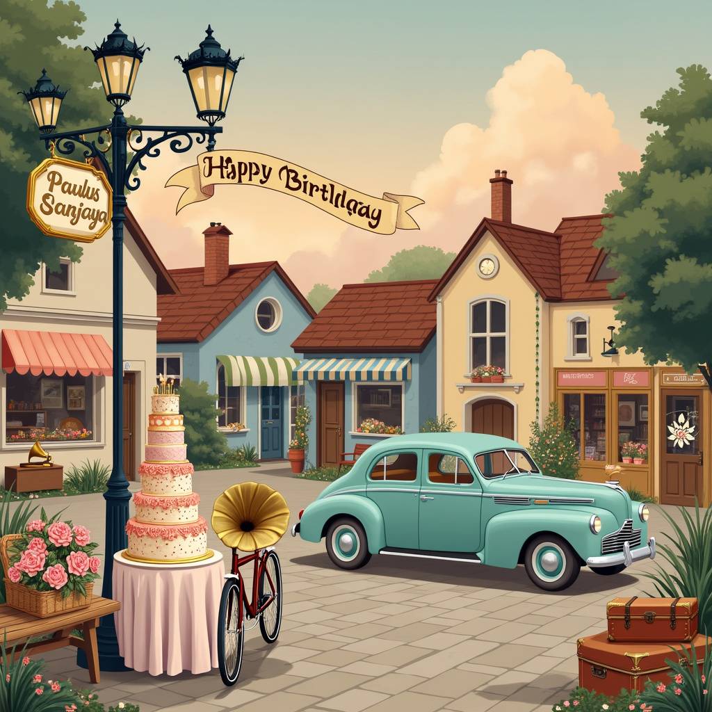 2) Birthday AI Generated Card - Vintage (2f98e)