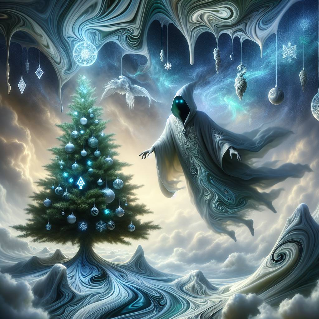 1) Christmas AI Generated Card - mysterious planeswalker (bcd34)