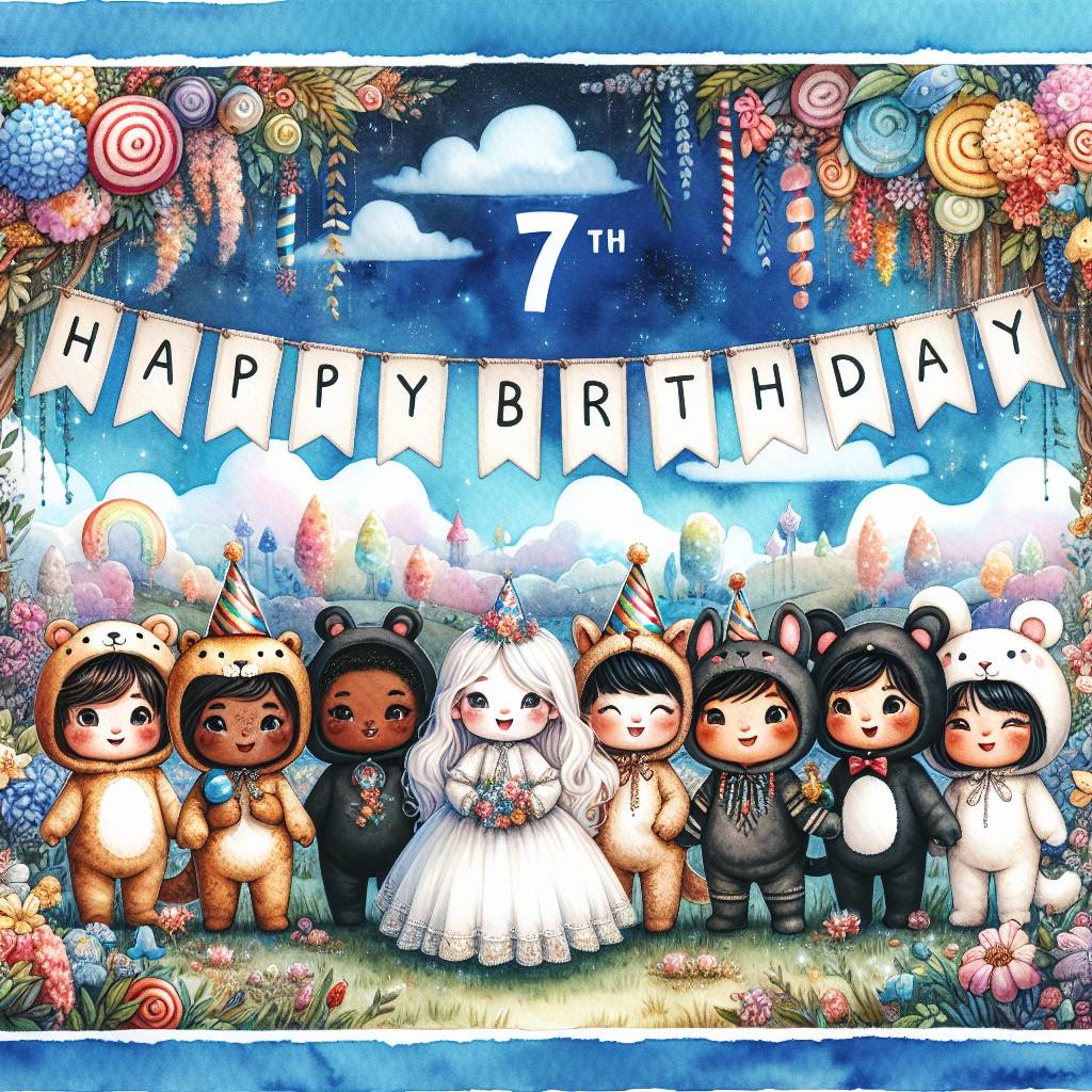 2) Birthday AI Generated Card - 7th kids   (4bec7)