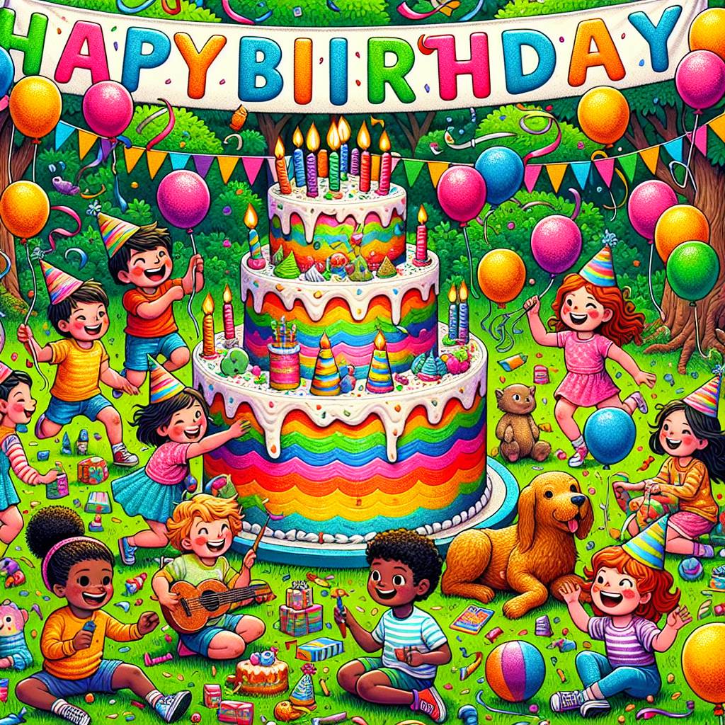 1) Birthday AI Generated Card - 7th kids   (139f8)