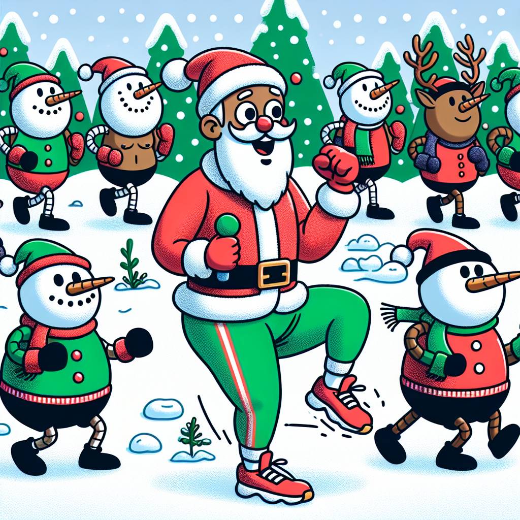 1) Christmas AI Generated Card - physiotherapy / Running  (1146e)