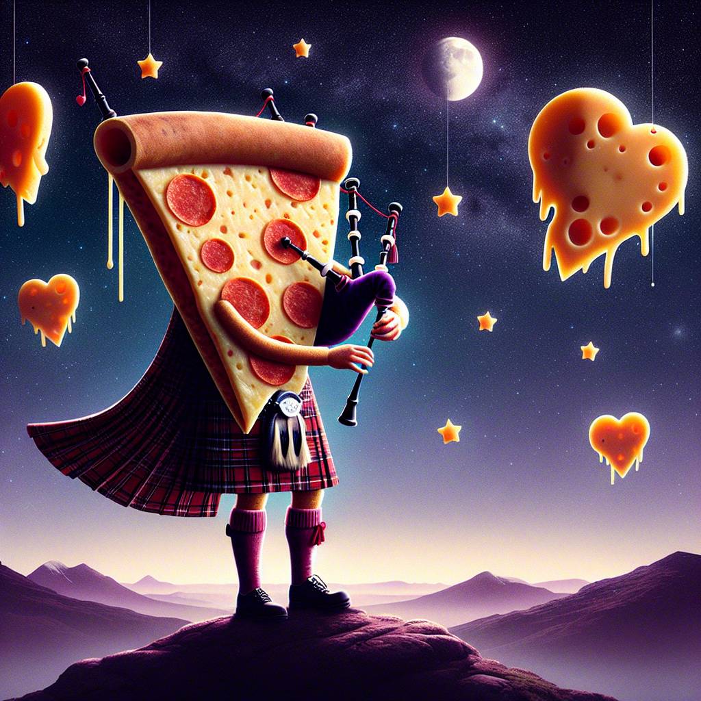 1) Valentines-day AI Generated Card - Pizza, Space, Scotland , and Cheese (740ae)