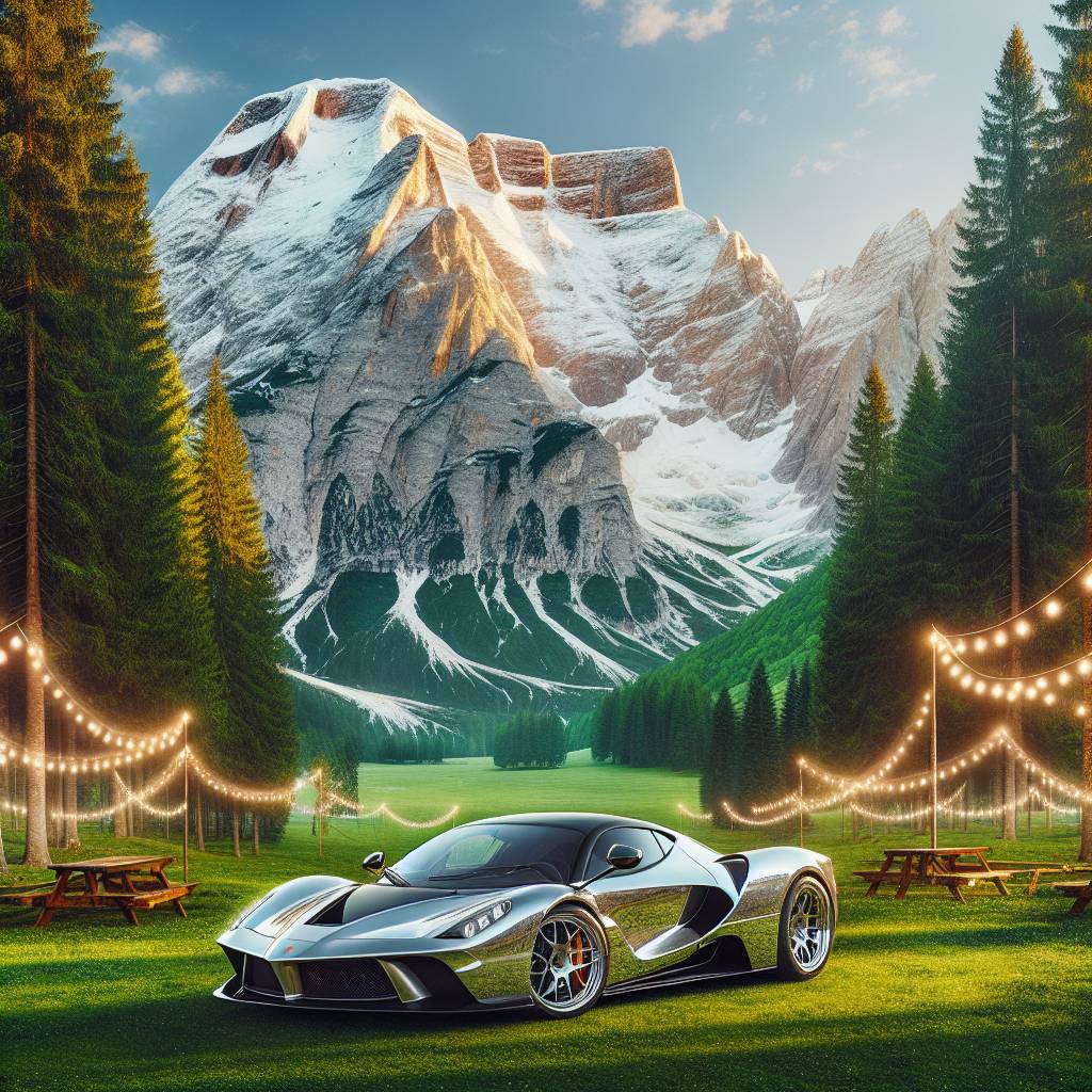 2) Valentines-day AI Generated Card - Sports car park mountains  (cbcf0)