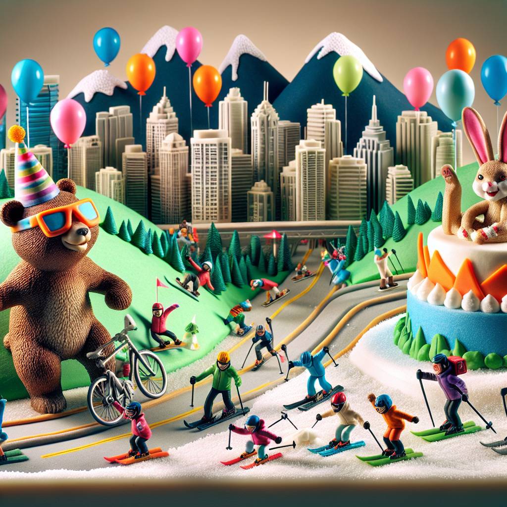 1) Birthday AI Generated Card - Road cycling, Skiing, Vancouver, and Hills (82f37)