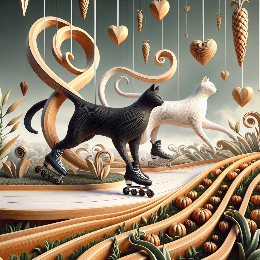 1) Valentines-day AI Generated Card - Black and white cats, Inline skating , Allotment , and Woodwork  (7fe31)