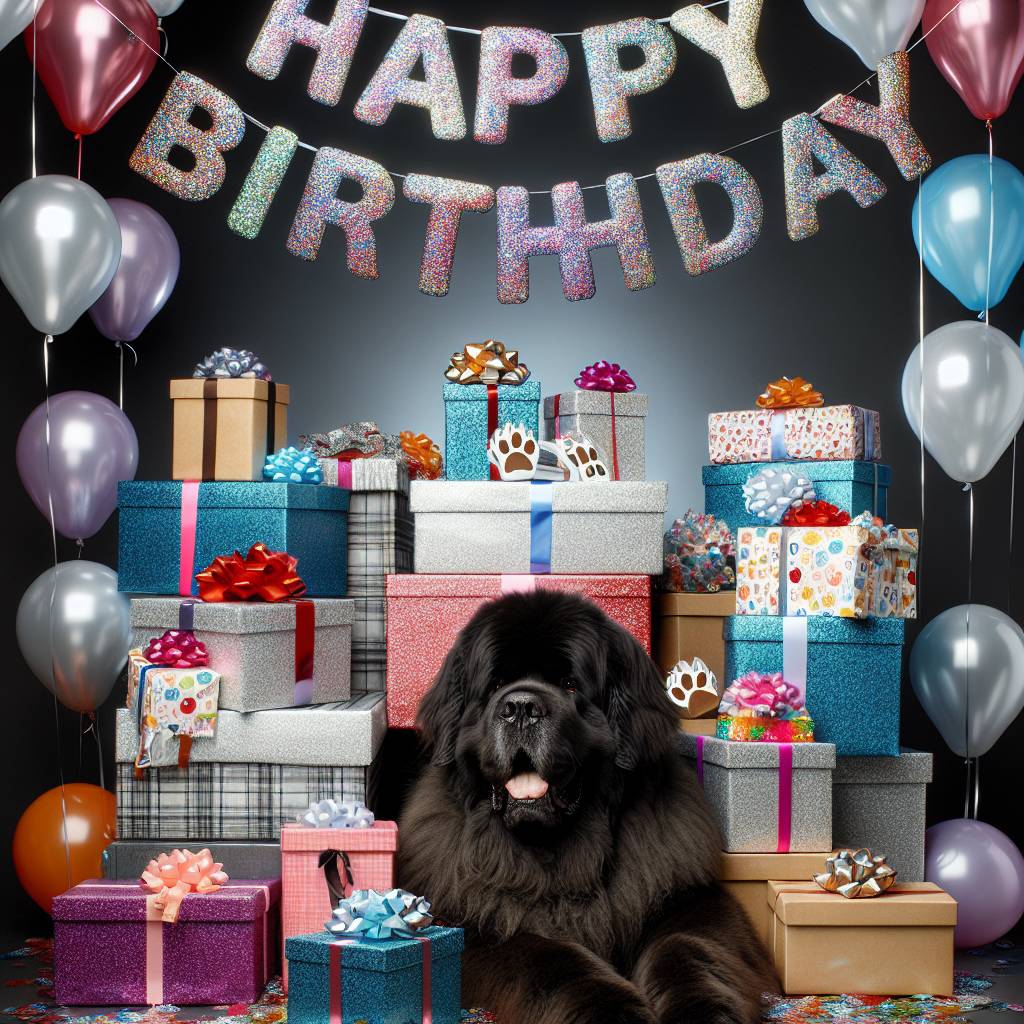 3) Birthday AI Generated Card - Newfoundland   (0e419)