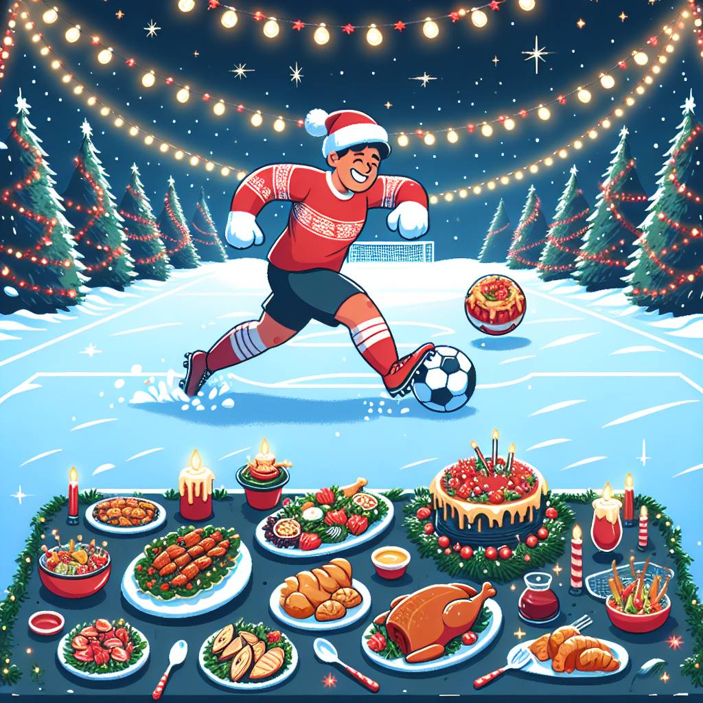 3) Christmas AI Generated Card - Soccer, Liverpool, and Eating (e316c)})