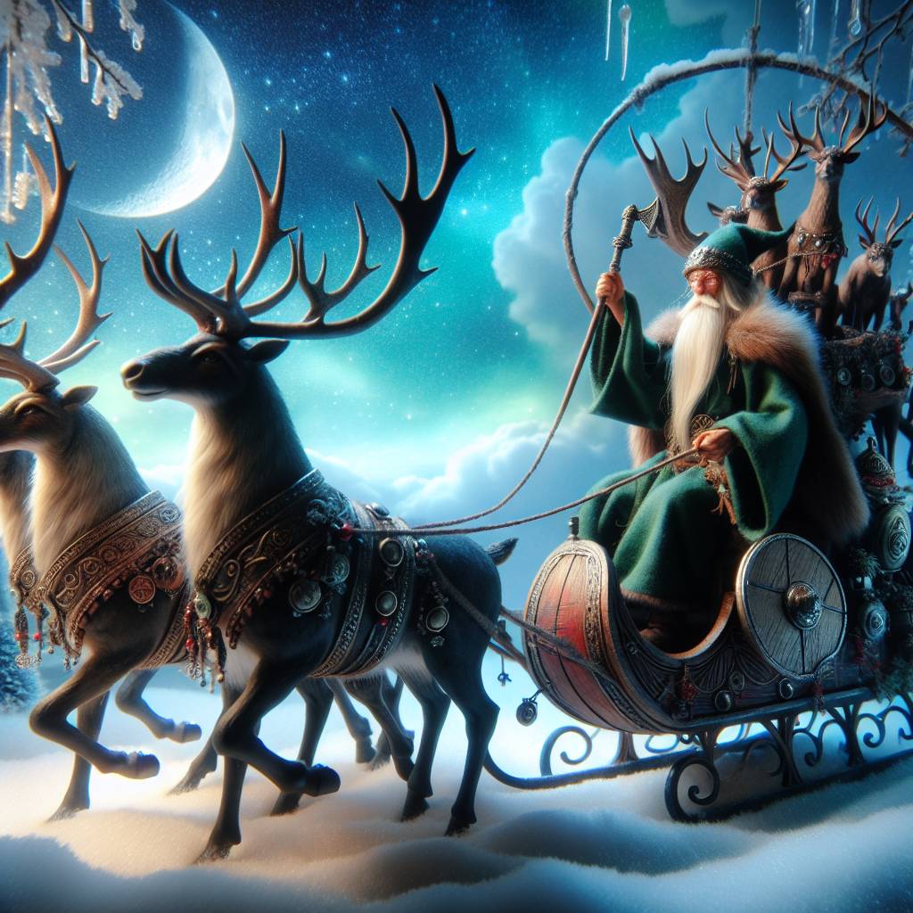 2) Christmas AI Generated Card - Vikings, Green, and Ivar