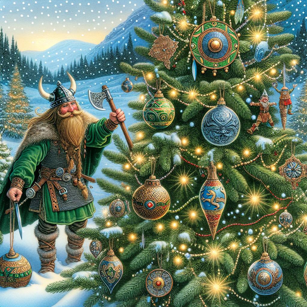3) Christmas AI Generated Card - Vikings, Green, and Ivar