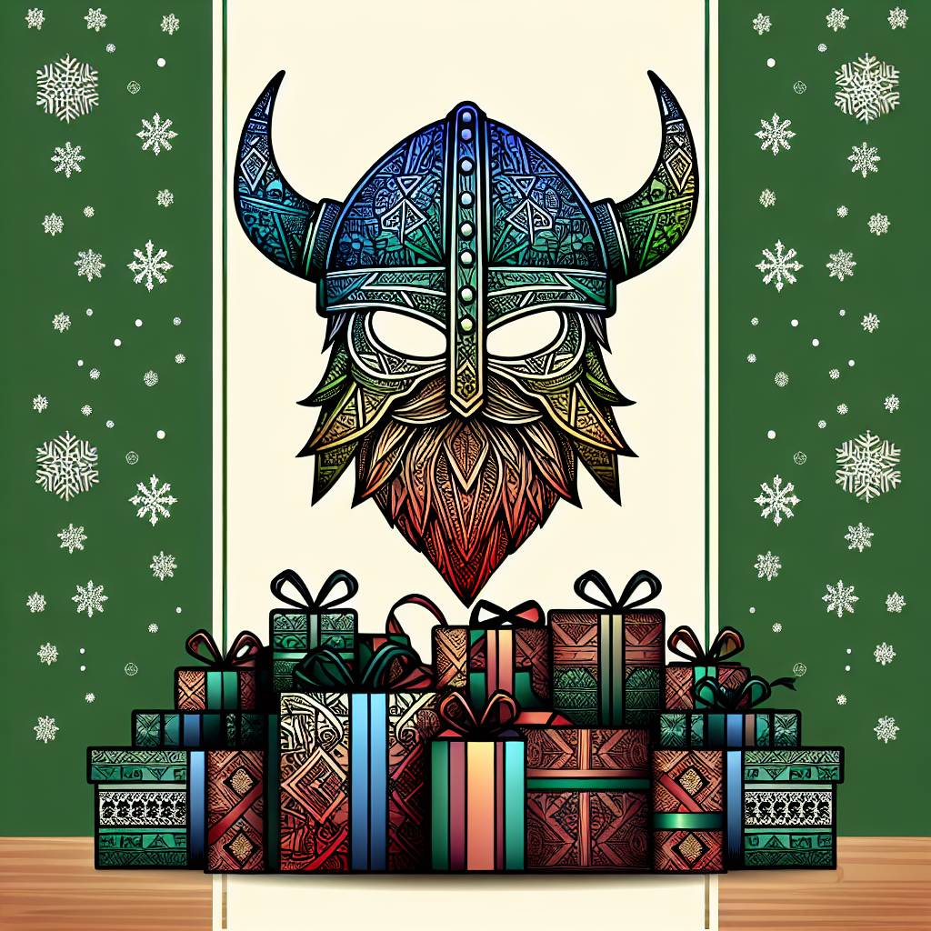 1) Christmas AI Generated Card - Vikings, Green, and Ivar