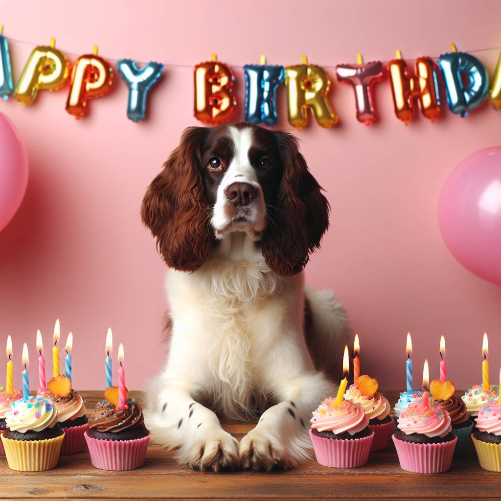 2) Birthday AI Generated Card - English Springer Spaniel   (c1533)