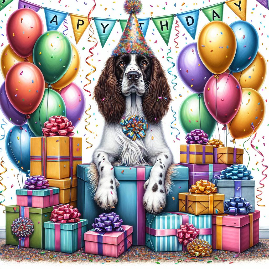 1) Birthday AI Generated Card - English Springer Spaniel   (b4f78)