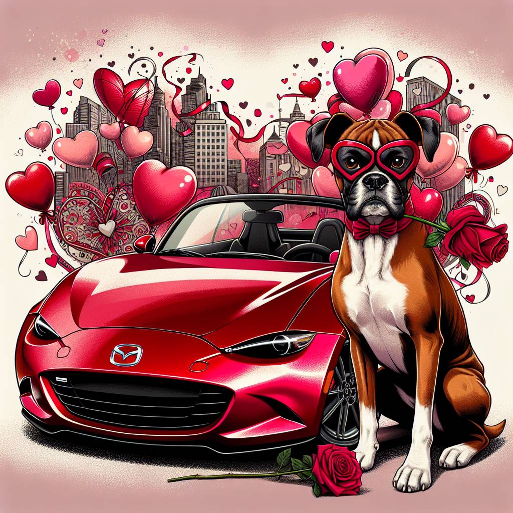 1) Valentines-day AI Generated Card - Mx5, Boxer dog, and Batman (3a32e)