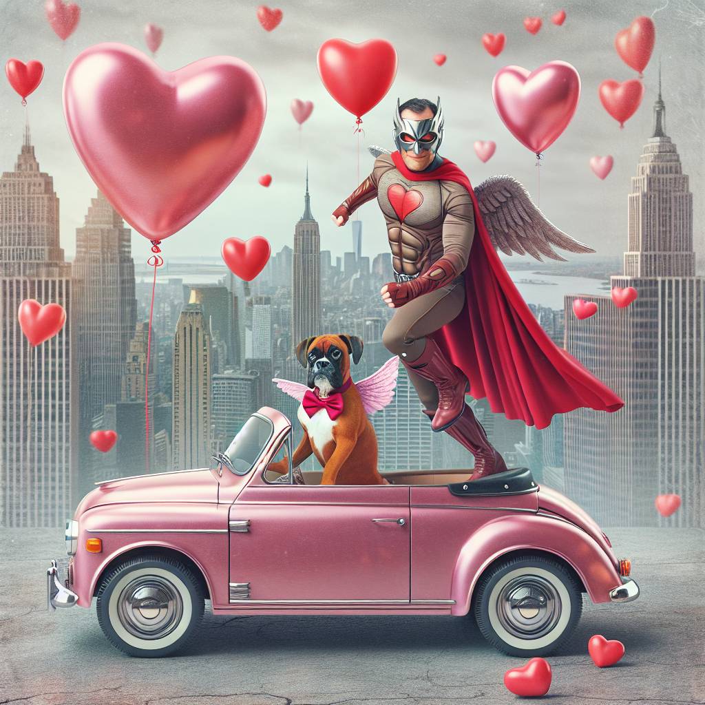 2) Valentines-day AI Generated Card - Mx5, Boxer dog, and Batman (1683d)