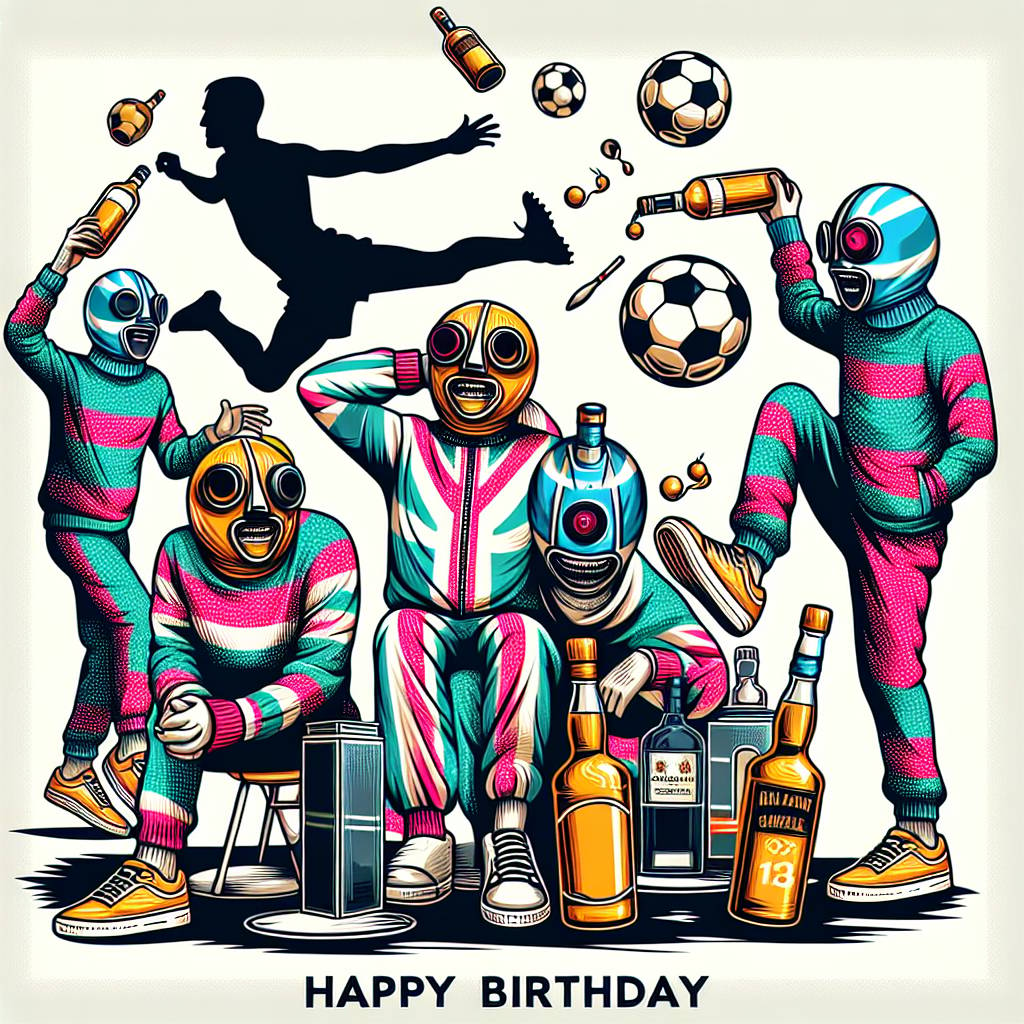 2) Birthday AI Generated Card - Slipknot, Whisky, Soccer, and Running  (1d767)