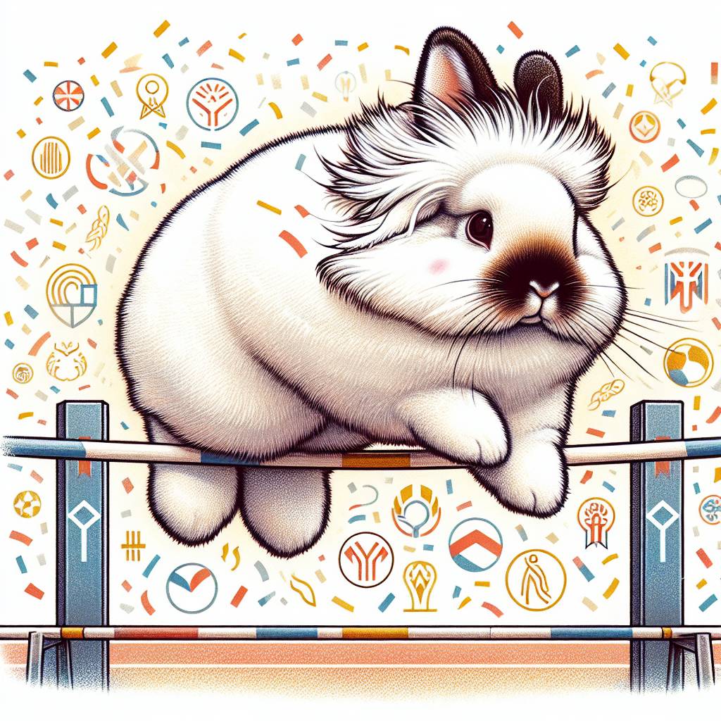 1) Congratulations AI Generated Card - White Himalayan rabbit with black nose, Doing high jump, and Olympic games (db3be)