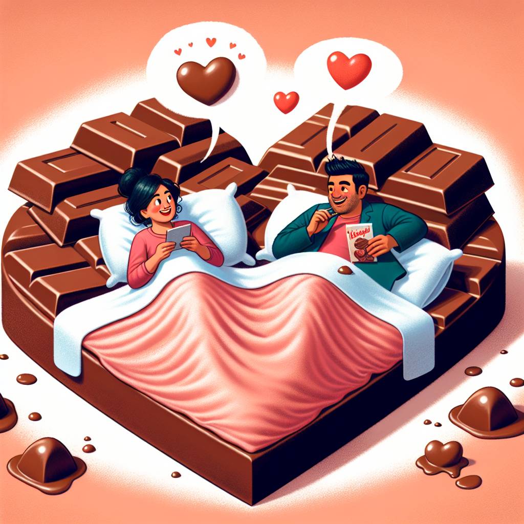 1) Valentines-day AI Generated Card - Chocolate, sleep, talking (b798b)