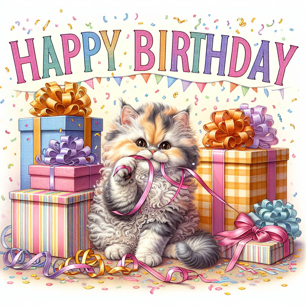 2) Birthday AI Generated Card - Selkirk Rex Birthday Cards (4a86e)