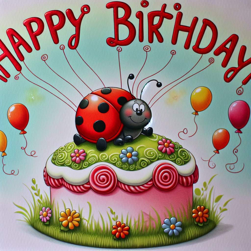1) Birthday AI Generated Card - ladybird   (d6be9)