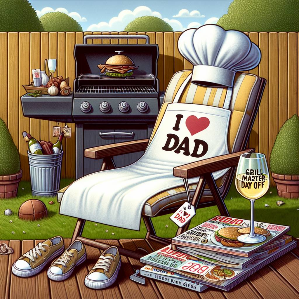 2) Fathers-day AI Generated Card - Wine , Cooking , and Relaxing  (64cd5)