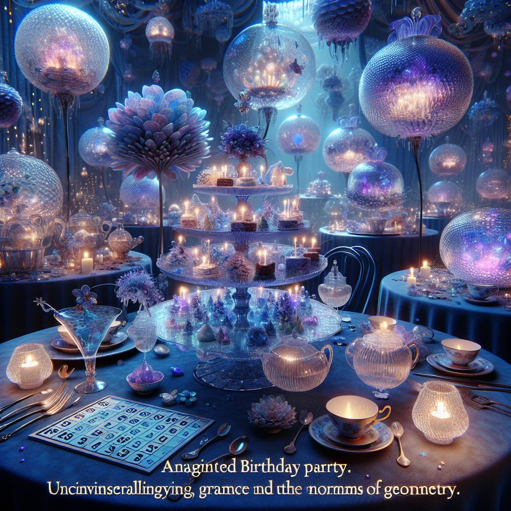 2) Birthday AI Generated Card - Blue, Purple, Flowers , Bingo, Afternoon tea, and Holidays  (d1947)