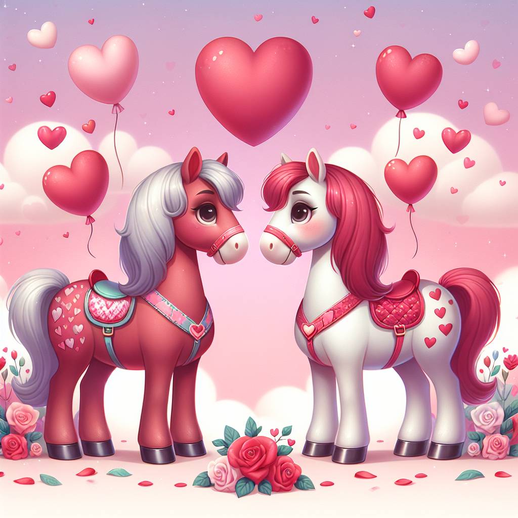 1) Valentines-day AI Generated Card - Horse (2c677)