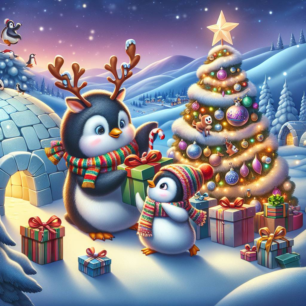 2) Christmas AI Generated Card - Pinguïns  (46d9d)