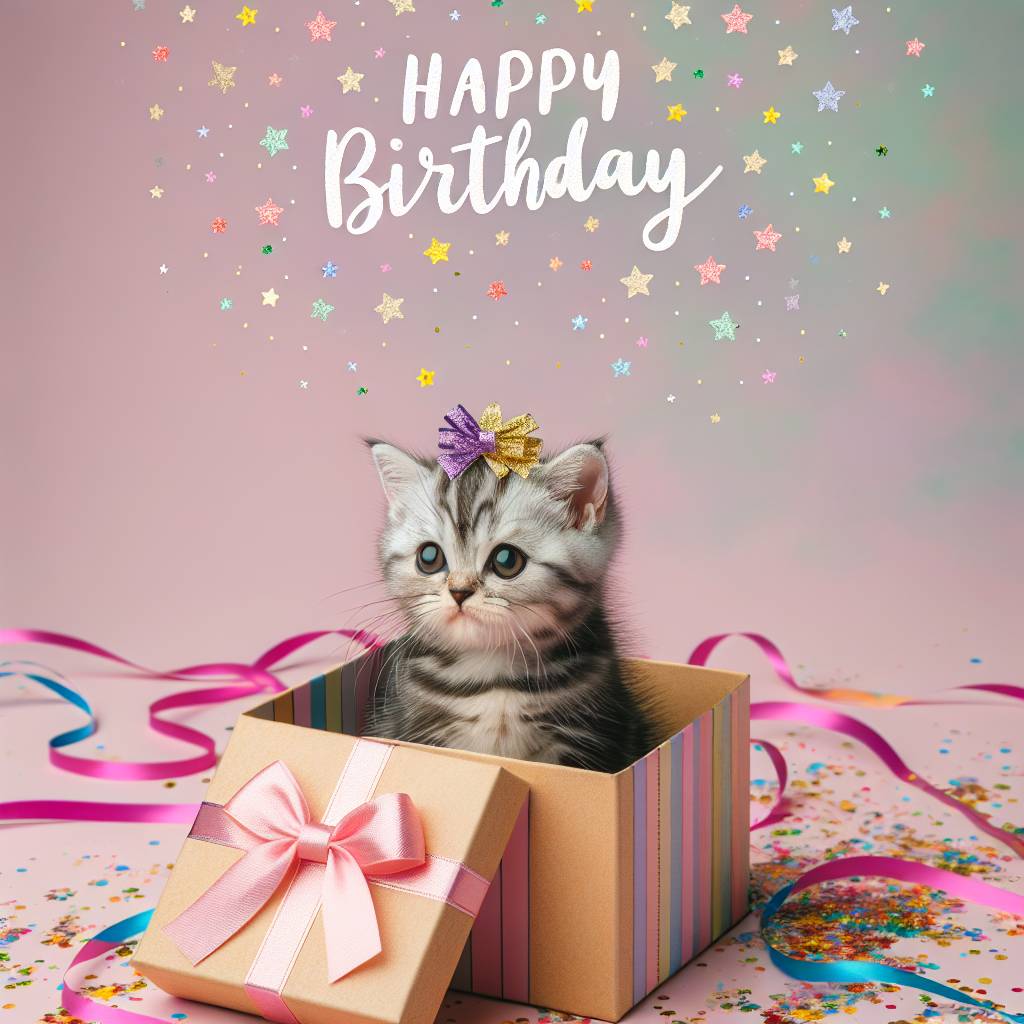 2) Birthday AI Generated Card - American Shorthair Birthday Cards (4ddc6)