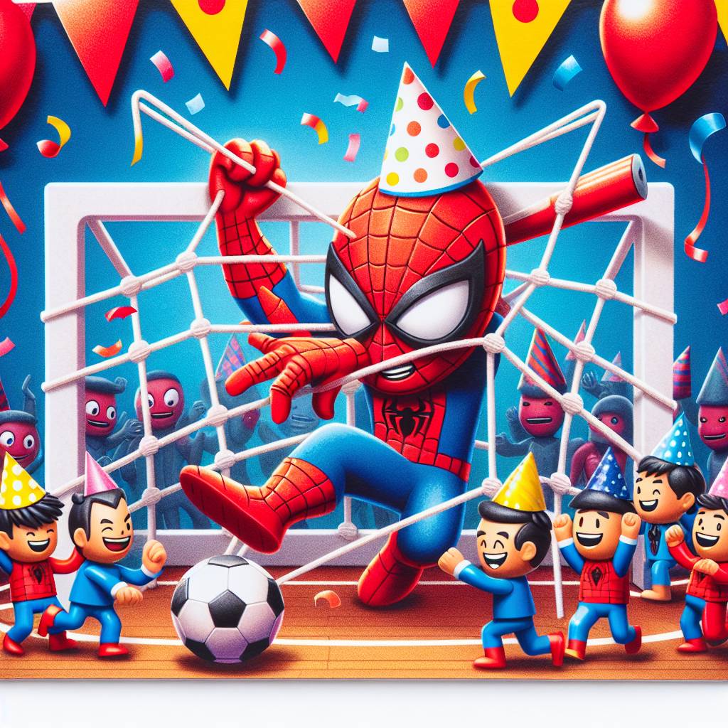 1) Birthday AI Generated Card - Marvel, Lego, and Football (cdf4e)