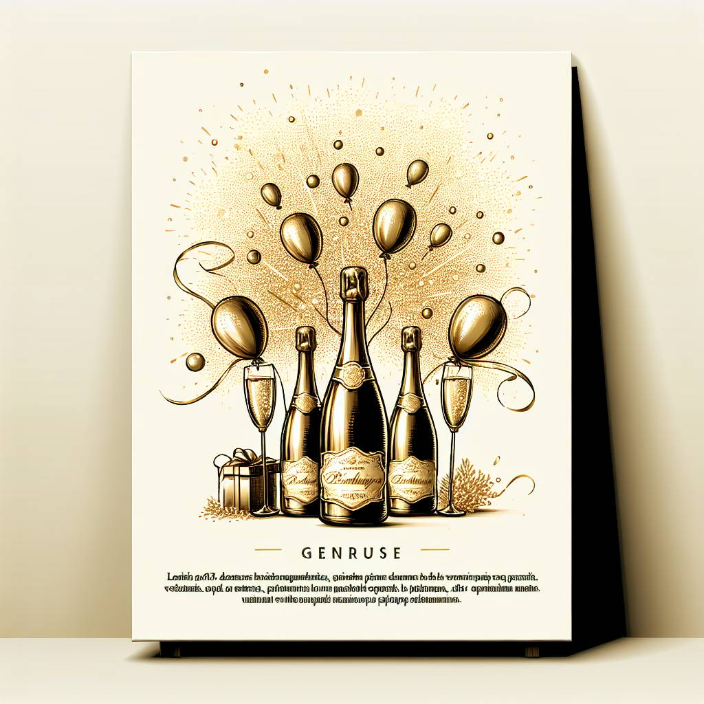 2) Birthday AI Generated Card - Gold - champagne  (392e9)