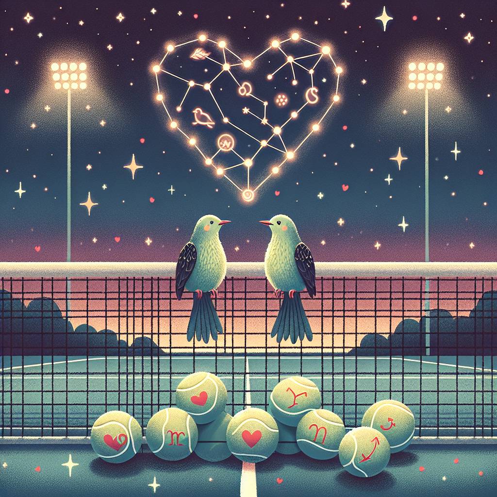 1) Valentines-day AI Generated Card - Astrology birds tennis (b5065)