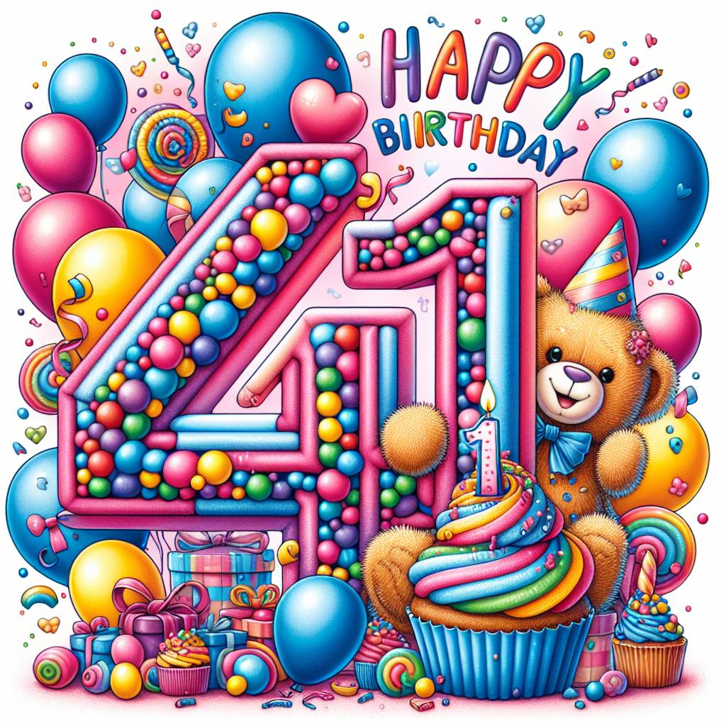 1) Birthday AI Generated Card - 41th   (3fc30)