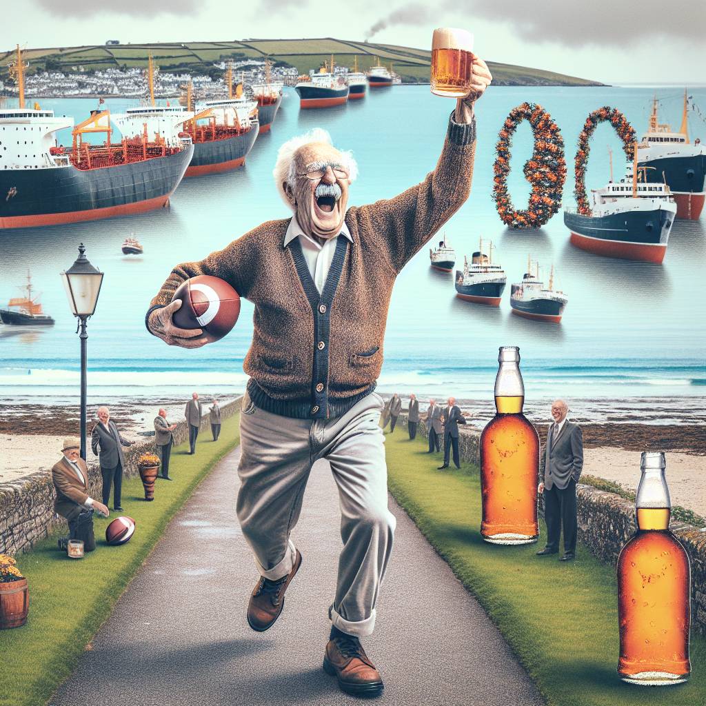 2) Birthday AI Generated Card - 80, Football, Newcastle, Beer, Whisky, Looking young, Ships, and Walking by the coast (ae531)