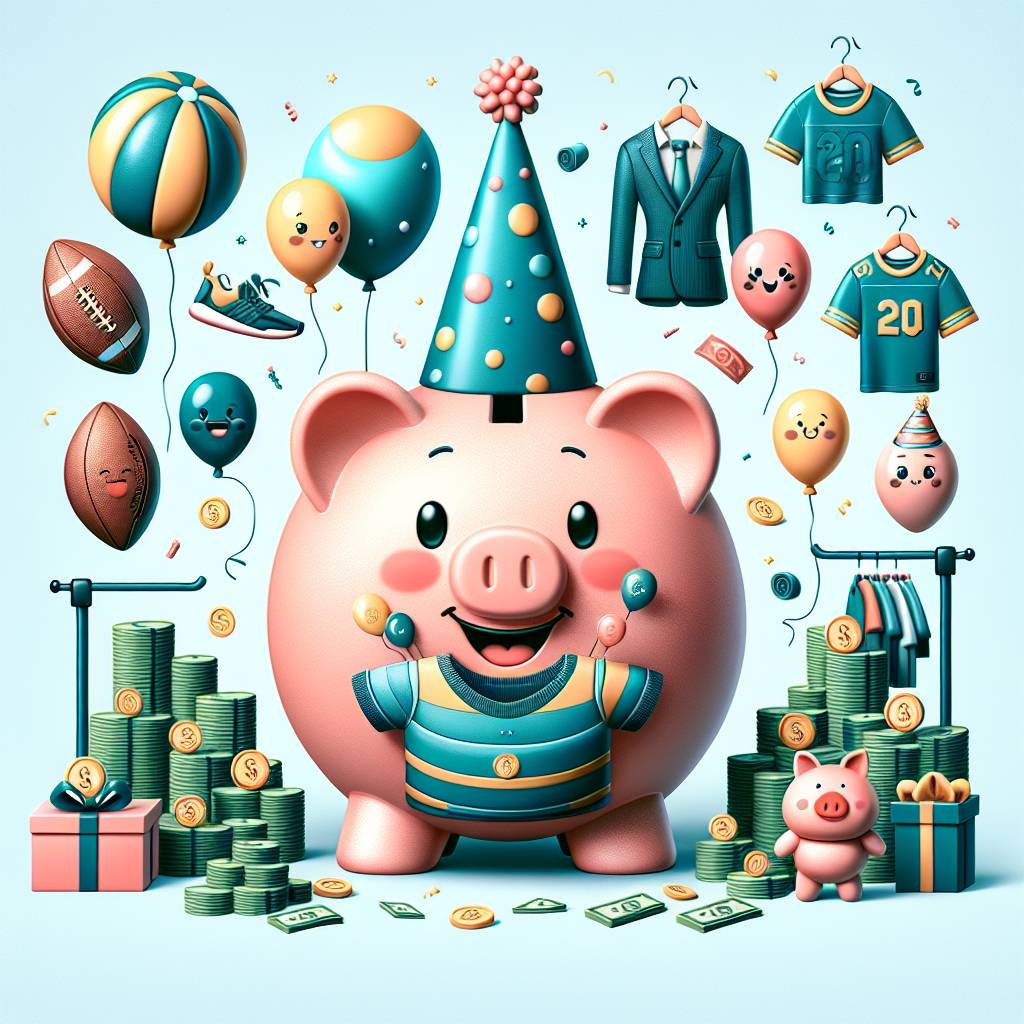 1) Birthday AI Generated Card - Money, Football, and Designer clothes (b5749)