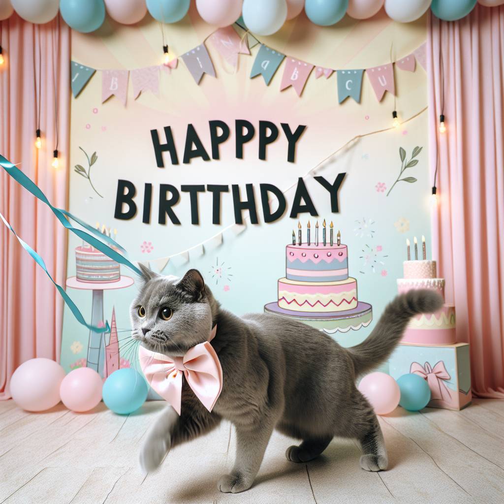 2) Birthday AI Generated Card - cat   (856ee)